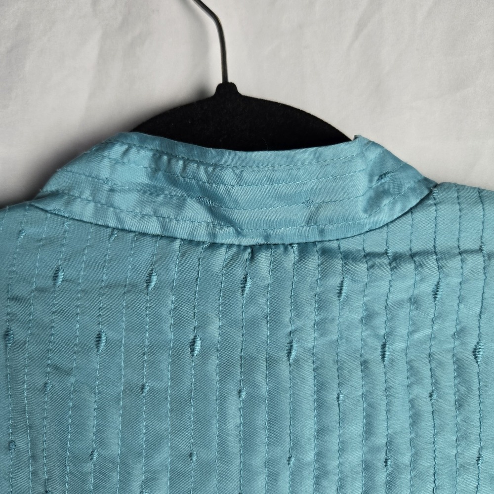 Alfred Dunner Turquoise Blazer Open Front Jacket Beaded Womens 12 Art Whimsy - Picture 4 of 9